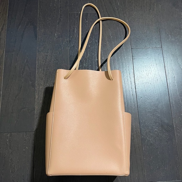 Oak and Fort tan brown bucket leather tote bag shoulder bag - Picture 4 of 11